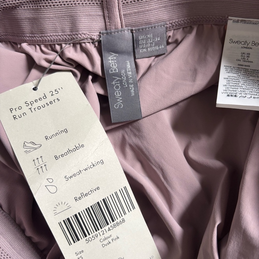 NWT Sweaty Betty Women's Size XS Dusk Pink Pro Speed 25" Run Trousers - Picture 3 of 8